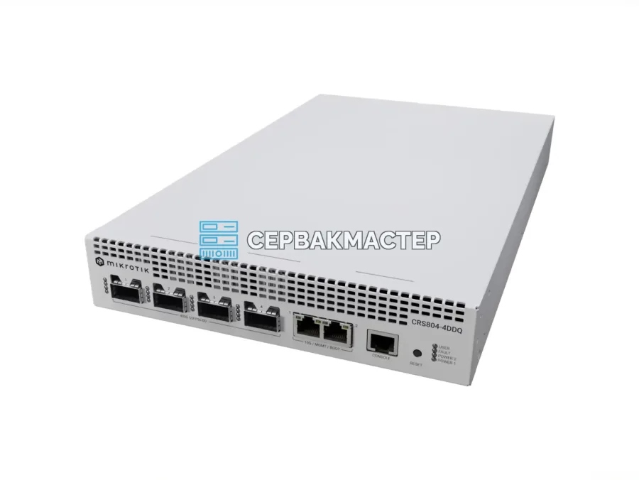 Коммутатор MikroTik CRS804 DDQ: 2x RJ45 10 Гбит/с, 4x QSFP56-DD 400 Гбит/с