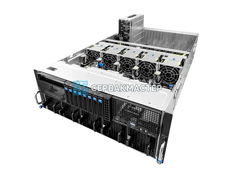 ASUS ESC8000A-E13-DR: 8× NVIDIA RTX PRO 6000 Blackwell 96GB + 2× AMD EPYC 9174F — AI-сервер в «СервакМастер»