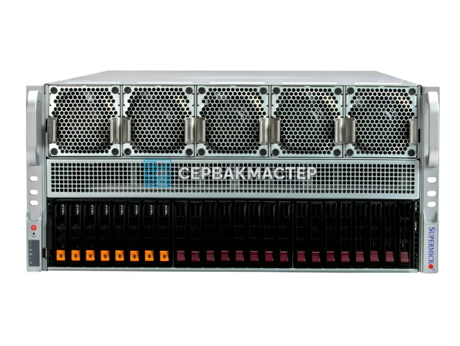 Сервер Supermicro SYS-521GE-TNRT: 10× RTX PRO 6000 BSE 96GB, 2× Xeon Platinum 8558, 384GB RAM