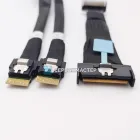 Кабель MCIO x8 74P (SFF-TA-1016) на 2x Slimline SAS SFF8654-4i, 1 м