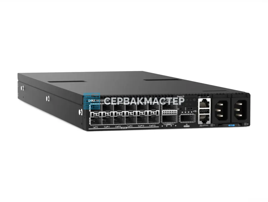 Коммутатор Dell PowerSwitch S5212F-ON PS/IO Airflow: 12x SFP28 25 Гбит/с и 3x QSFP28 100 Гбит/с