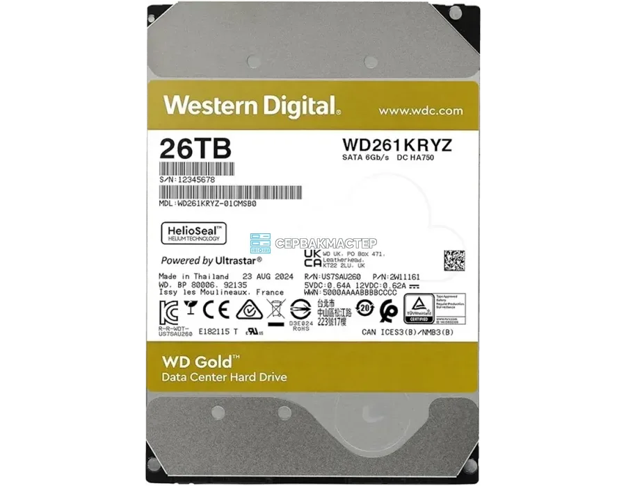 HDD WD Ultrastar DC HA340 10TB 3.5" SATA 6Gb/s [WUS721210BLE604] — купить в СервакМастер