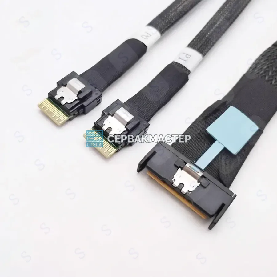 Кабель MCIO x8 74P (SFF-TA-1016) на 2x Slimline SAS SFF8654-4i, 1 м