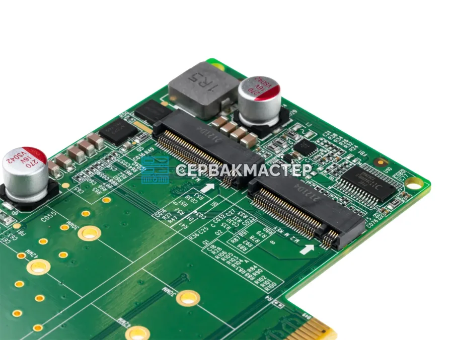 Переходник PCIe 4.0 x8 на 2x M.2 NVMe 22110 (Low profile, аналог AOC-SLG3-2M2)