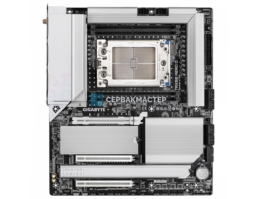 Материнская плата Gigabyte TRX50 AERO D Rev 1.2 (E-ATX, sTR5, 4 DIMM) — купить в СервакМастер