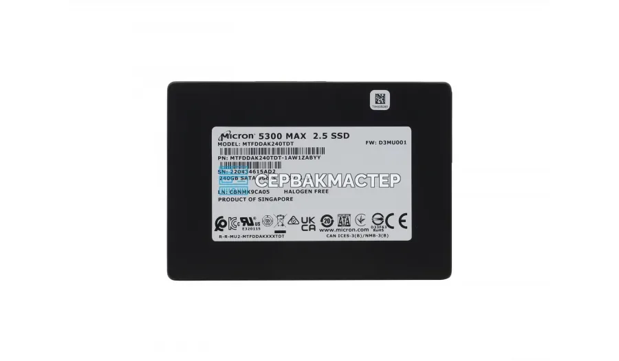 SSD-накопитель Micron 5300 MAX 240GB 2.5" 6Gb/s [MTFDDAK240TDT-1AW1ZABLA]