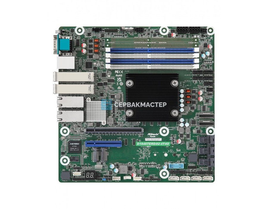 Материнская плата ASRock Rack D1848TERD4U-4T4O (Micro-ATX, FCBGA2227, 4 DIMM) — купить в СервакМастер