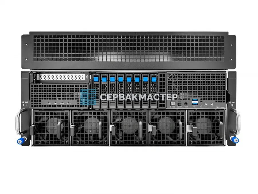 ASUS ESC8000A-E13-DR: 8× NVIDIA RTX PRO 6000 Blackwell 96GB + 2× AMD EPYC 9174F — AI-сервер в «СервакМастер»