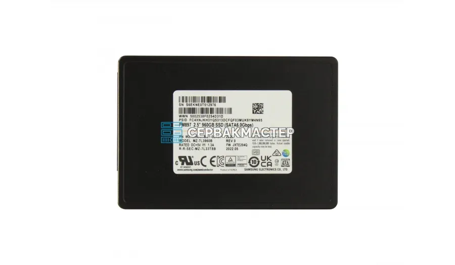 SSD-накопитель Samsung PM897 960GB 2.5" SATA 6Gb/s [MZ7L3960HBLT-00B7C]