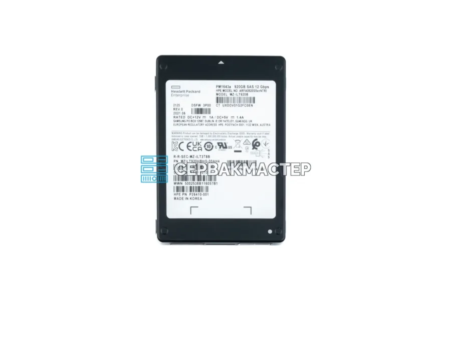 SSD-накопитель Samsung (HPE) PM1643A 920GB SAS 12Gb/s 2.5" [MZ-ILT9200]