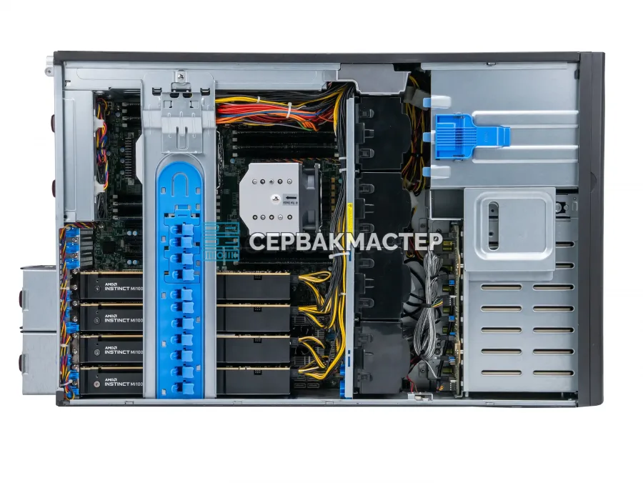 Supermicro 747BTQ-R2K04B: 4× AMD Instinct MI100 32GB + 2× Intel Xeon E5-2697v4 — купить сервер в «СервакМастер»