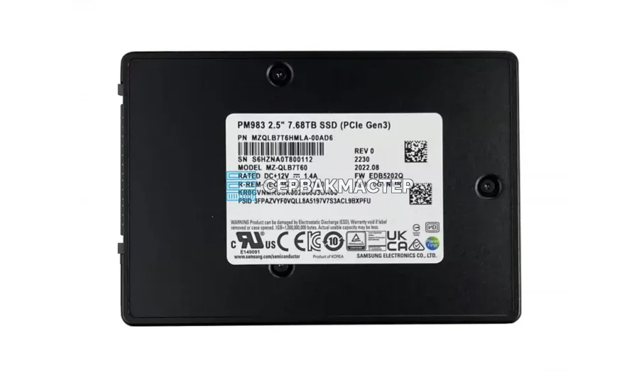 SSD-накопитель Samsung PM983 7.68TB 2.5" U.2 [MZQLB7T6HALA-00W07]