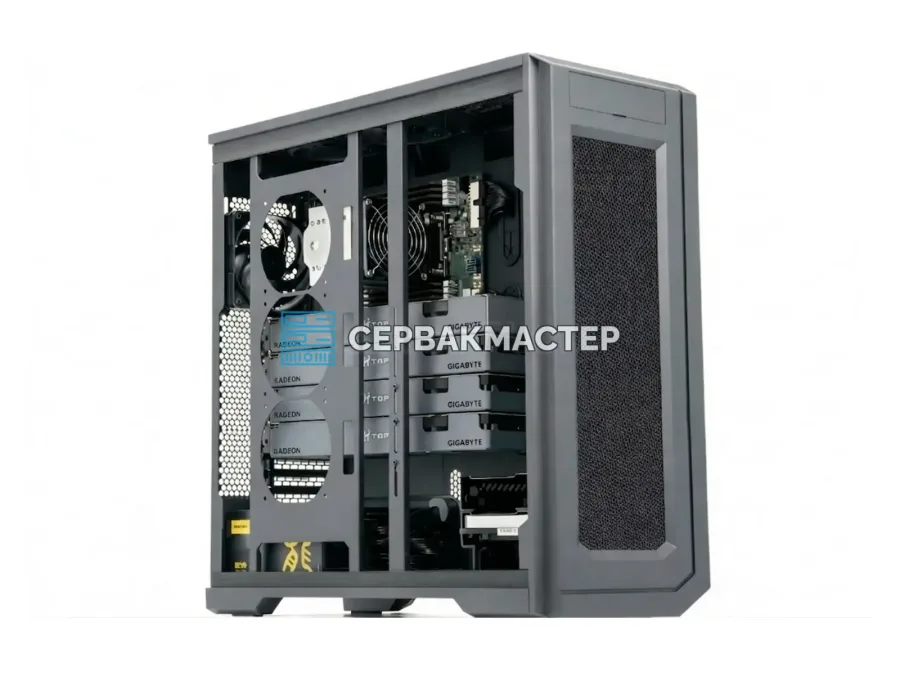 AI-сервер Phanteks Enthoo Pro 2 Server Edition: 4× Radeon AI PRO R9700 32GB, Xeon Platinum 8341C, 128 ГБ RAM