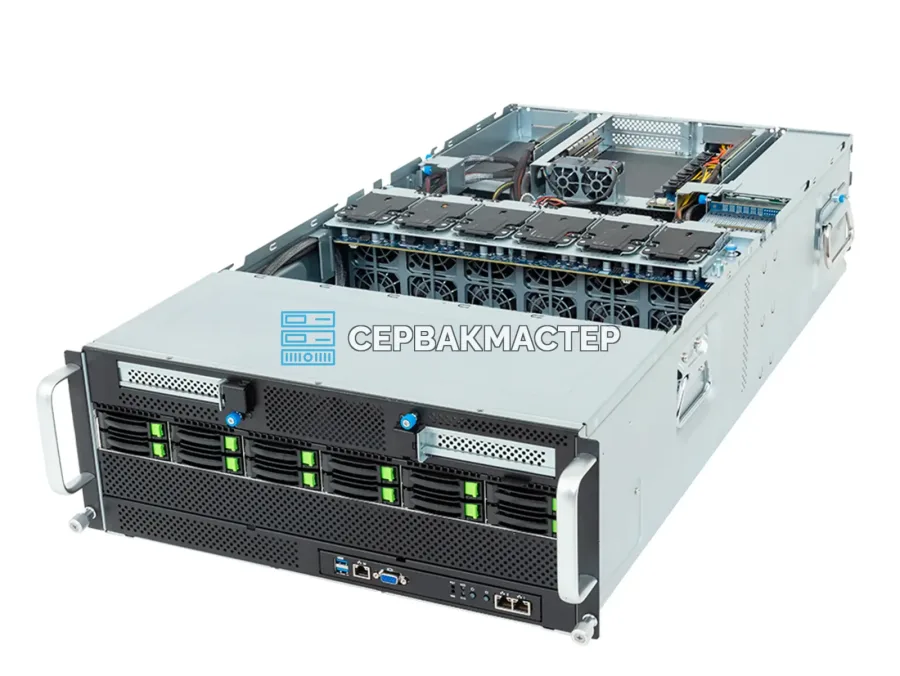 Сервер GIGABYTE G494-ZB4-AAP2 для ИИ: 8× RTX PRO 6000 BSE 96GB, 2× EPYC 9655, 768GB RAM