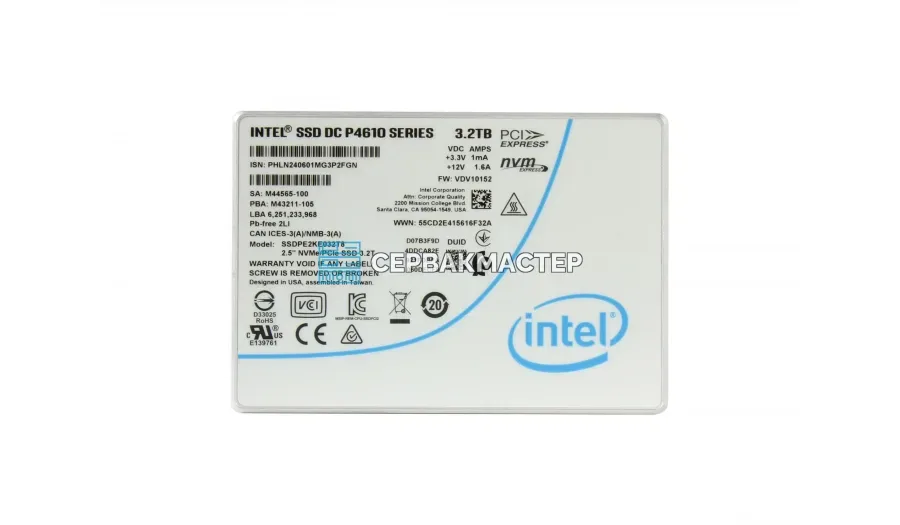 SSD-накопитель Intel D3-S4510 1.92TB 2.5" SATA 6Gb/s [SSDSC2KB019T801]