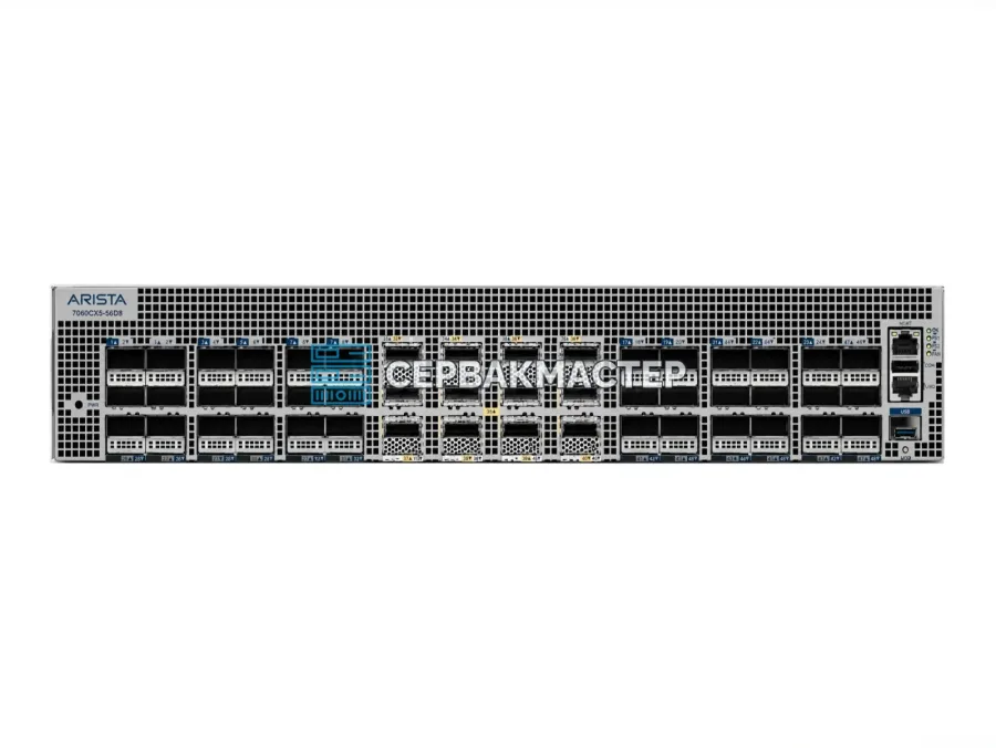 Коммутатор Arista DCS-7060CX5-56D8-R: 56x QSFP28 100 Гбит/с, 8x QSFP-DD 400 Гбит/с, 1x SFP+ 10 Гбит/с, L3, EOS