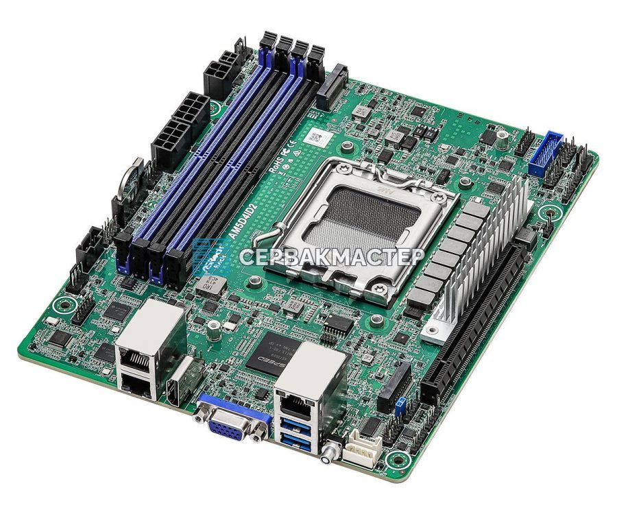 Материнская плата ASRock Rack AM5D4ID2, Deep mini-ITX, AM5, 4 DIMM DDR5 — купить в СервакМастер
