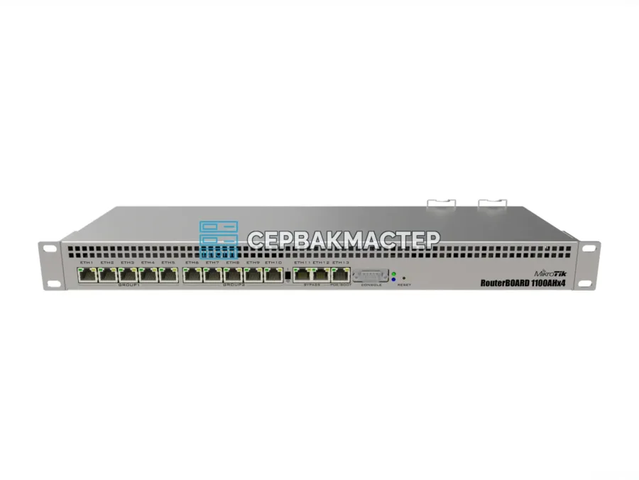 MikroTik RB1100AHx4: управляемый L3-маршрутизатор 1U с 13 портами RJ45 1 Гбит/с