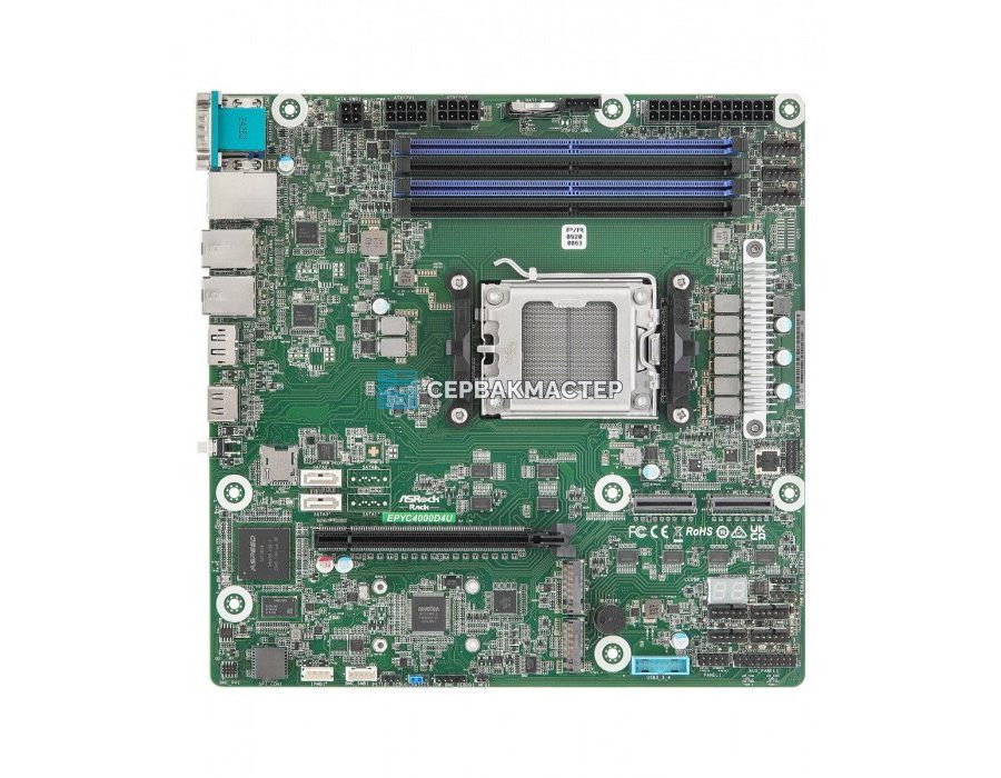 Материнская плата ASRock Rack EPYC4000D4U — Micro-ATX, AM5, 4 DIMM DDR5 — купить в СервакМастер