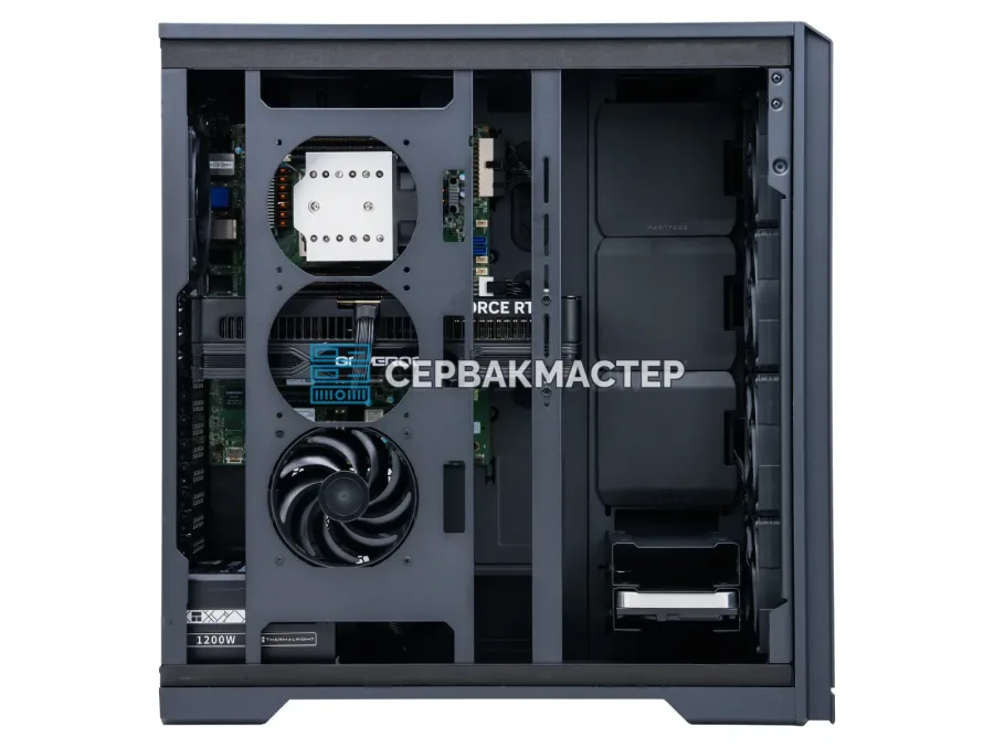 Сервер Phanteks Enthoo Pro 2 Server Edition: 1× RTX 5090 32GB, 1× EPYC 74F3, 512GB RAM