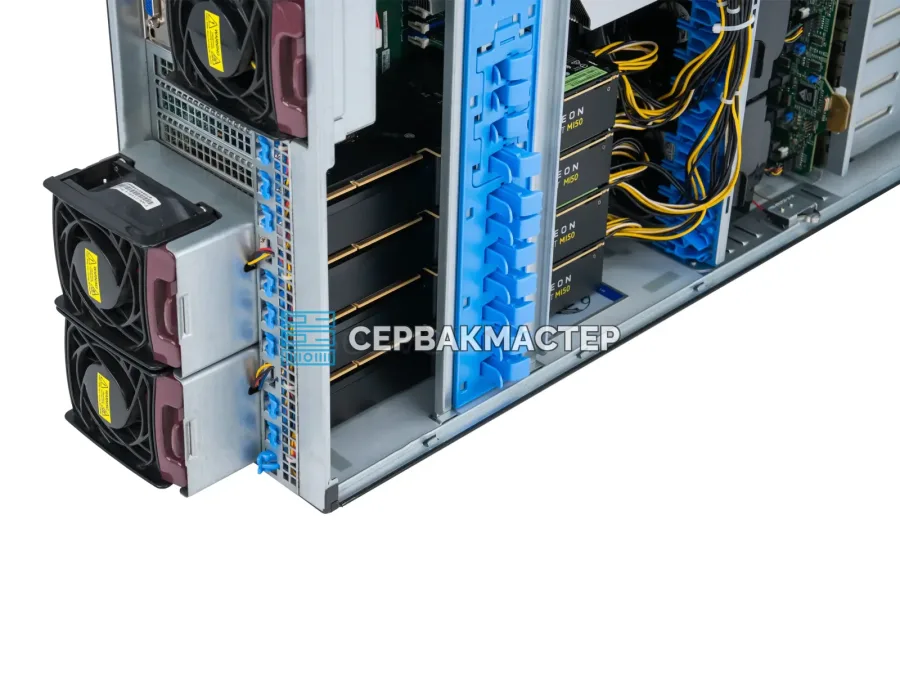 Supermicro 747BTQ-R2K04B: 4× Instinct MI50 16GB, 2× Xeon E5 2697v4, 256GB RAM