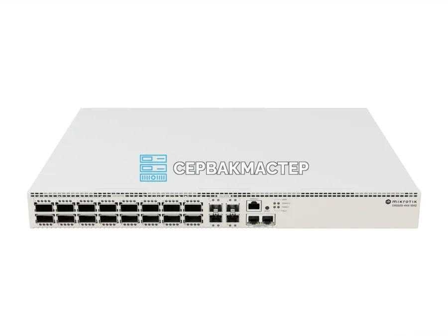 Коммутатор MikroTik CRS520-4XS-16XQ-RM: 16x QSFP28 100 Гбит/с, 4x SFP28 25 Гбит/с, 2x RJ45 10 Гбит/с