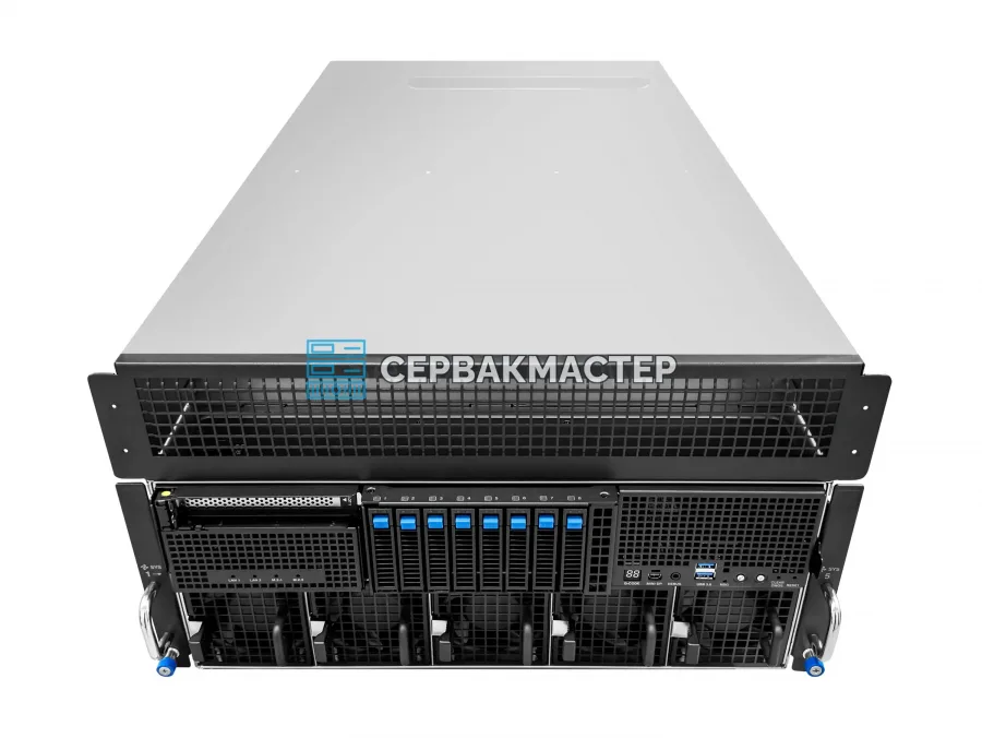 ASUS ESC8000A-E13-DR: 8× NVIDIA RTX PRO 6000 Blackwell 96GB + 2× AMD EPYC 9174F — AI-сервер в «СервакМастер»