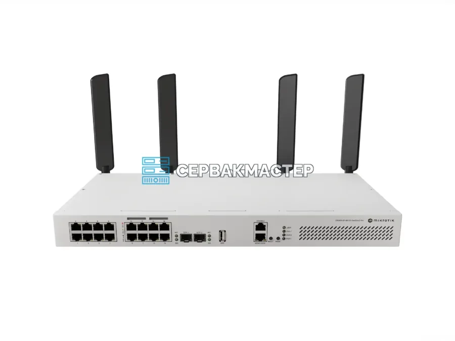 Коммутатор MikroTik CRS418-8P-8G-2S+5axQ2axQ-RM: L3, PoE-out 150 Вт, Wi-Fi 6, 2x SFP+ 10G