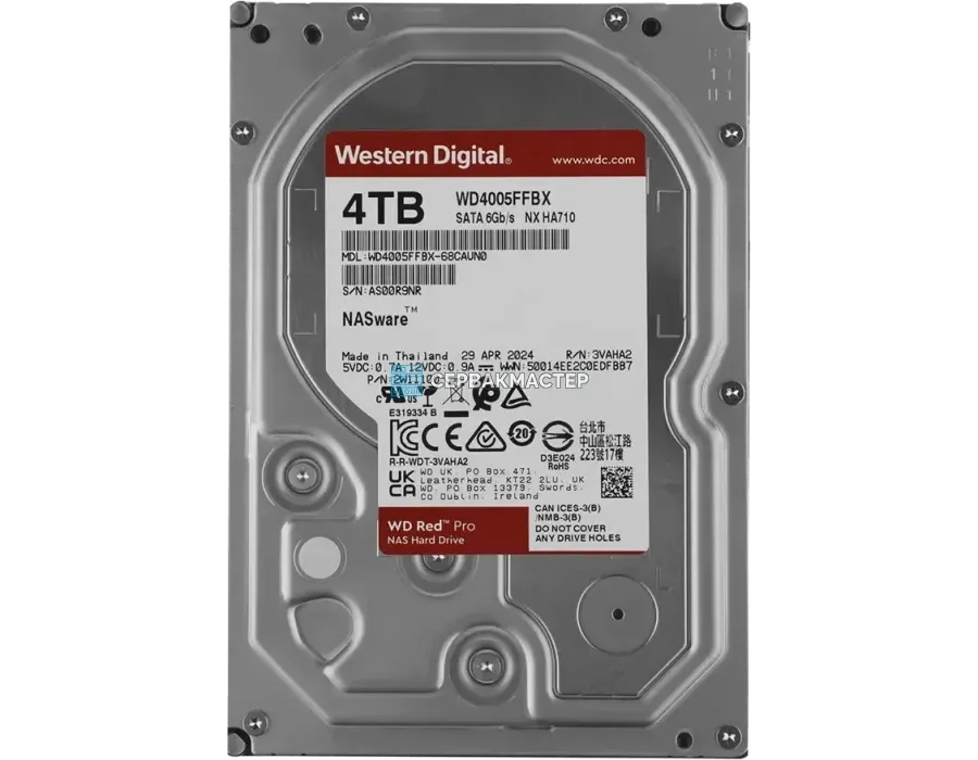 HDD WD Ultrastar DC HA340 6TB 3.5" SATA 6Gb/s [WUS721206BLE6L4] — купить в СервакМастер
