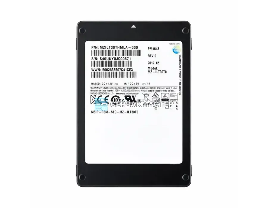 Серверный SSD Samsung (DELL) PM1643 SAS 12gb/s 7.68TB [MZ-ILT7T6A]