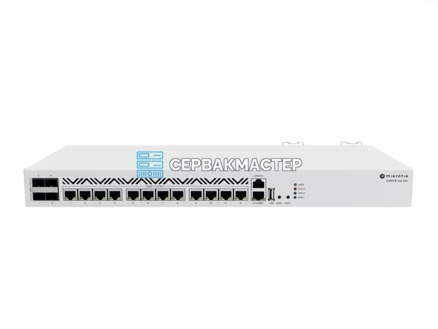 Маршрутизирующий коммутатор MikroTik CCR2116-12G-4S+ (12x RJ45 1 Гбит/с, 4x SFP+ 10 Гбит/с)