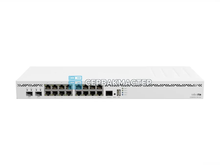 MikroTik CCR2004-16G-2S+: L3-коммутатор-маршрутизатор, 16x RJ45 1 Гбит/с и 2x SFP+ 10 Гбит/с