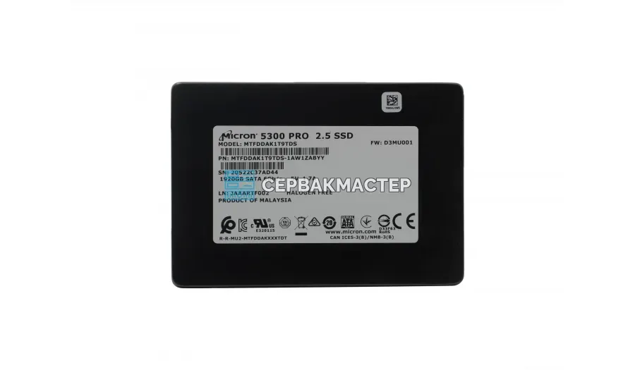 SSD-накопитель Micron 5300 MAX 1.92TB 2.5" 6Gb/s [MTFDDAK1T9TDT-1AW1ZABYY]