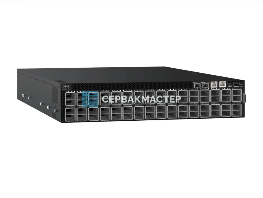 Коммутатор Dell PowerSwitch Z9864F-ON PS/IO Airflow: 64 порта OSFP112 800GbE и 2 порта SFP+ 10GbE