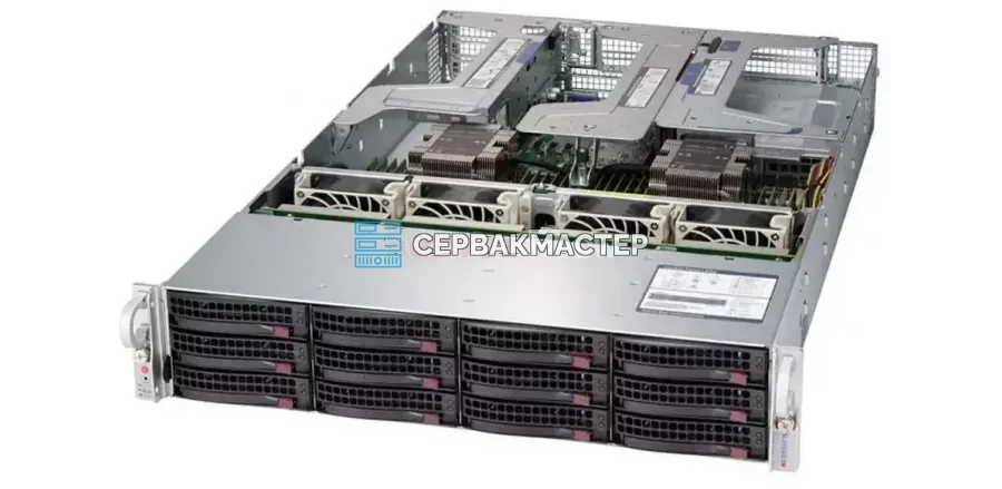 Сервер Supermicro SuperServer 6029U-E1CR4T 2U 12LFF для видеонаблюдения на 64-128 камер