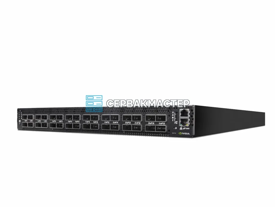 Коммутатор NVIDIA SN4700 920-9N301-00FB-0C0: 32 порта QSFP-DD 400G, Cumulus Linux, 1U