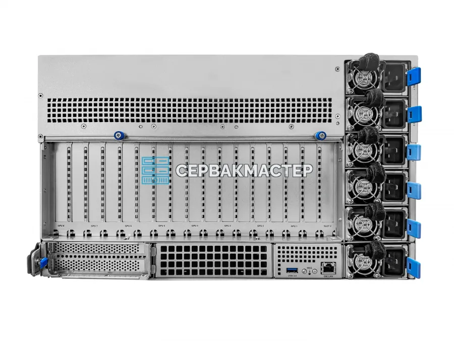ASUS ESC8000A-E13-DR: 8× NVIDIA RTX PRO 6000 Blackwell 96GB + 2× AMD EPYC 9174F — AI-сервер в «СервакМастер»