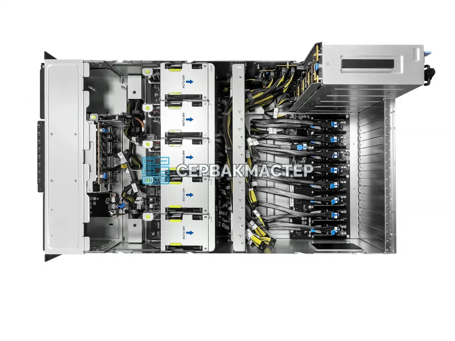 ASUS ESC8000A-E13-DR: 8× NVIDIA RTX PRO 6000 Blackwell 96GB + 2× AMD EPYC 9174F — AI-сервер в «СервакМастер»