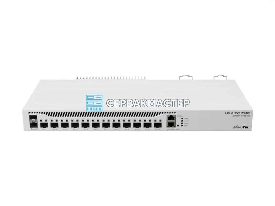 Маршрутизатор-коммутатор MikroTik CCR2004-1G-12S+2XS: 12x SFP+ 10 Гбит/с, 2x SFP28 25 Гбит/с