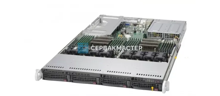 Сервер Supermicro SuperServer 6018U-TR4+ 1U 4LFF (X10DRU-i+) для 1С, Б/У