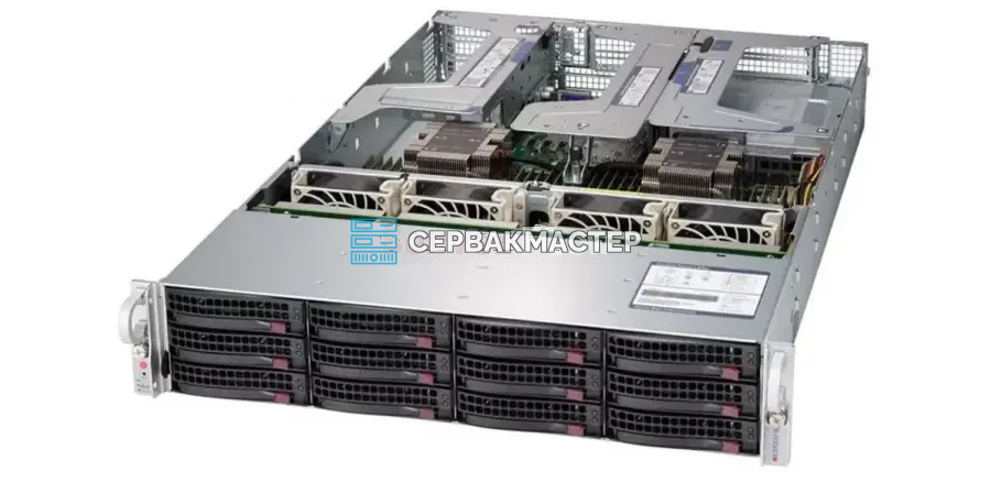 Видеосервер Supermicro SuperServer 6029U-E1CR4T 2U 12LFF, 2x Xeon Platinum 6168, 128GB