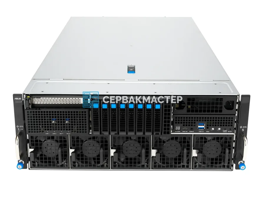 GPU-сервер ASUS ESC8000-E12P: 8× RTX PRO 6000 BSE 96GB, 2× Xeon 6962P, 512GB RAM