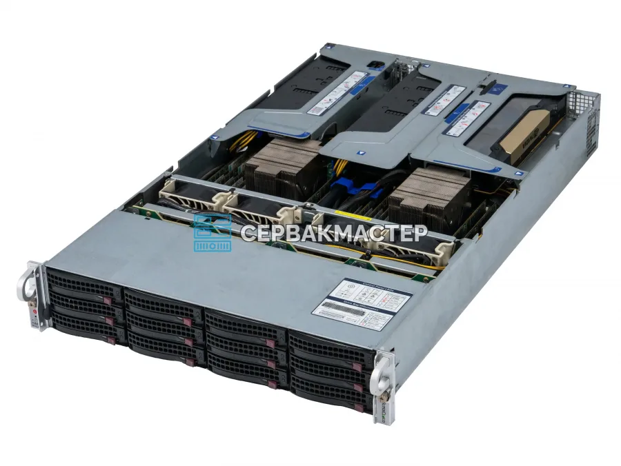 Supermicro AS-2023US-TR4 с 3× NVIDIA Tesla V100 32GB и 2× AMD EPYC 7502 — AI-сервер в «СервакМастер»
