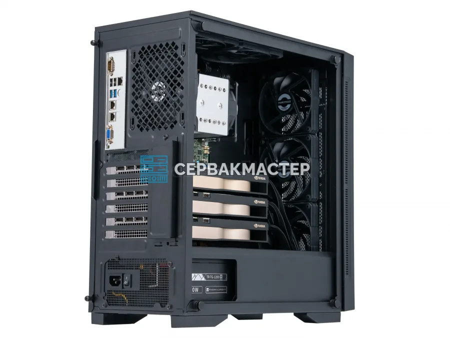 Купить AI-сервер Deepcool MATREXX 55 MESH: 3× NVIDIA RTX A5000 24 ГБ + AMD EPYC 7402 + 256 ГБ ECC — СервакМастер
