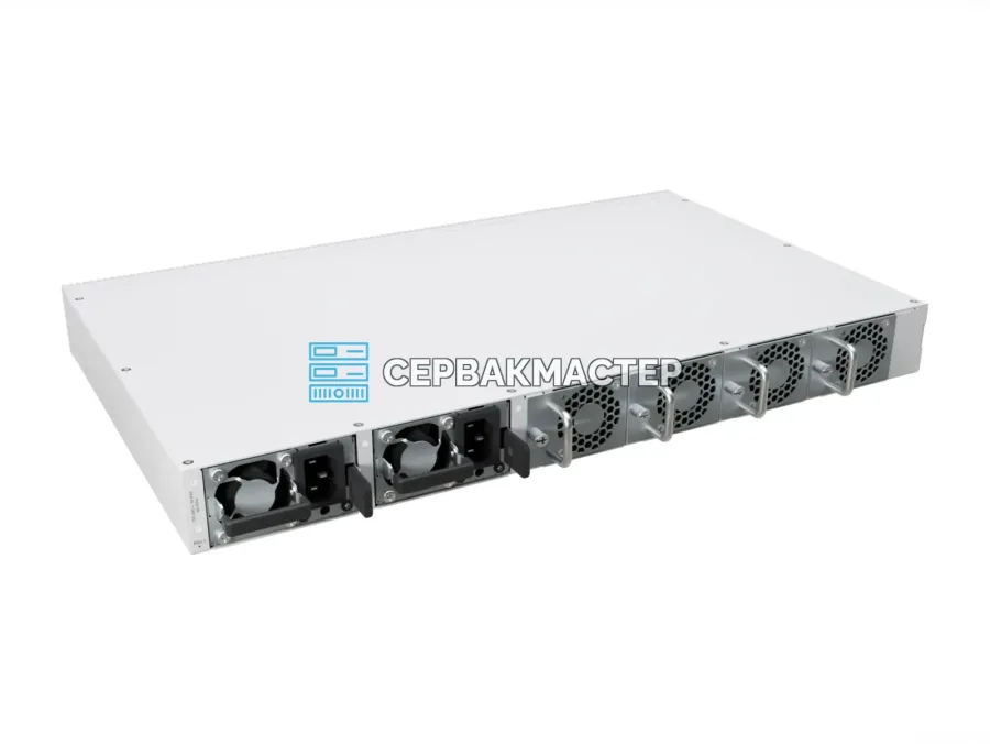 Коммутатор MikroTik CRS812 DDQ: 2x RJ45 10 Гбит/с, 8x SFP56 50 Гбит/с, 2x QSFP56 200 Гбит/с, 2x QSFP56-DD 400 Гбит/с