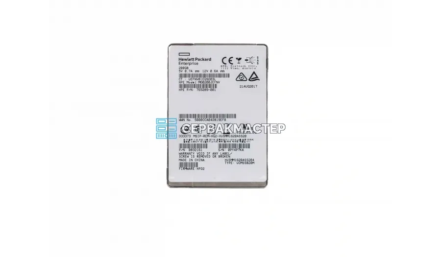 SSD-накопитель HPE 200GB 2.5" SAS 12Gb/s [EO0200JEFPD]