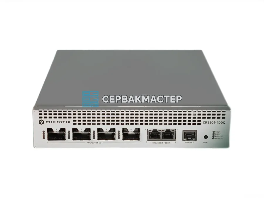 Коммутатор MikroTik CRS804 DDQ: 2x RJ45 10 Гбит/с, 4x QSFP56-DD 400 Гбит/с