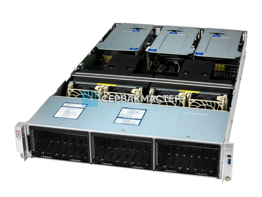 Supermicro SYS-222C-TN: GPU-сервер 2U с 2× RTX PRO 6000 BSE 96GB, 2× Xeon 6745P и 768 ГБ RAM