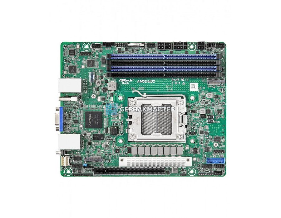 Материнская плата ASRock Rack AM5D4ID2, Deep mini-ITX, AM5, 4 DIMM DDR5 — купить в СервакМастер