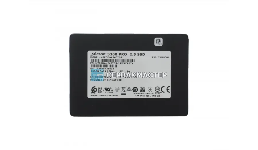 SSD-накопитель Micron 5300 PRO 240GB 2.5" SATA 6Gb/s [MTFDDAK240TDS]